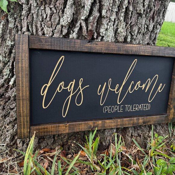 Handmade decor, wall hanging, dog decor, wood sign - Picture 2 of 5